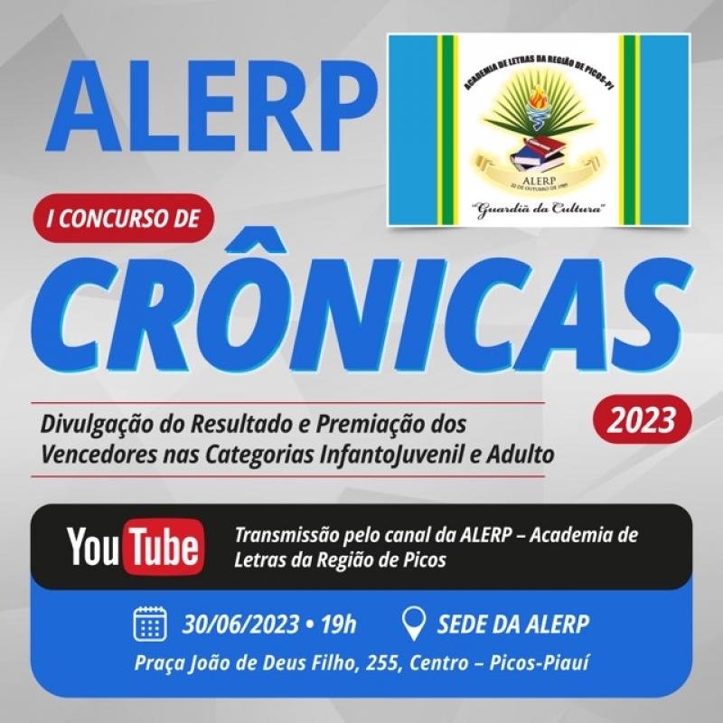 ALERP divulgará o resultado nesta sexta-feira, 30, do I Concurso de Crônica 2023
